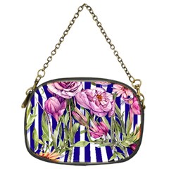 Classy And Chic Watercolor Flowers Chain Purse (one Side) by GardenOfOphir