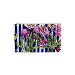 Classy And Chic Watercolor Flowers Cosmetic Bag (xs) by GardenOfOphir