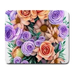 Cheerful And Captivating Watercolor Flowers Large Mousepad by GardenOfOphir