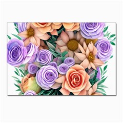 Cheerful And Captivating Watercolor Flowers Postcard 4 x 6  (pkg Of 10) by GardenOfOphir