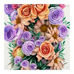 Cheerful And Captivating Watercolor Flowers Banner And Sign 3  X 3 