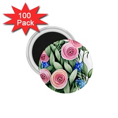 County Charm – Watercolor Flowers Botanical 1 75  Magnets (100 Pack)  by GardenOfOphir