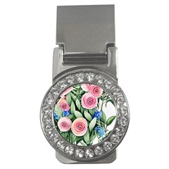 County Charm – Watercolor Flowers Botanical Money Clips (cz)  by GardenOfOphir