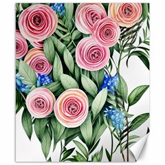 County Charm – Watercolor Flowers Botanical Canvas 8  X 10  by GardenOfOphir