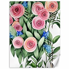 County Charm – Watercolor Flowers Botanical Canvas 36  X 48  by GardenOfOphir