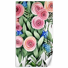 County Charm – Watercolor Flowers Botanical Canvas 40  X 72  by GardenOfOphir