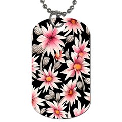 Charming And Celestial Watercolor Flowers Dog Tag (one Side) by GardenOfOphir