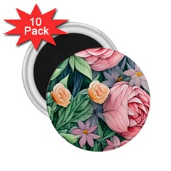 Darling And Dazzling Watercolor Flowers 2 25  Magnets (10 Pack)  by GardenOfOphir