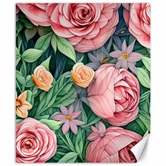 Darling And Dazzling Watercolor Flowers Canvas 8  X 10  by GardenOfOphir