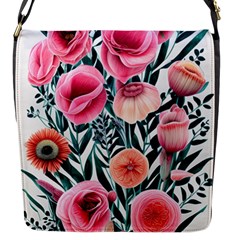 Cheerful Watercolors – Flowers Botanical Flap Closure Messenger Bag (s) by GardenOfOphir