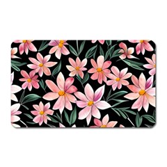 Classy Botanicals – Watercolor Flowers Botanical Magnet (rectangular) by GardenOfOphir