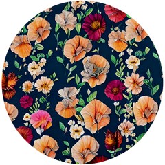 Charming Foliage – Watercolor Flowers Botanical Uv Print Round Tile Coaster by GardenOfOphir