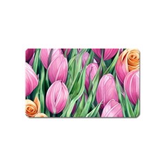 Cheerful Watercolor Flowers Magnet (name Card) by GardenOfOphir