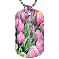 Cheerful Watercolor Flowers Dog Tag (one Side) by GardenOfOphir