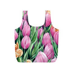 Cheerful Watercolor Flowers Full Print Recycle Bag (s)