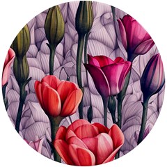 Color-infused Watercolor Flowers Uv Print Round Tile Coaster by GardenOfOphir
