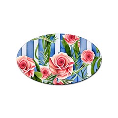 Chic Watercolor Flowers Sticker (oval) by GardenOfOphir