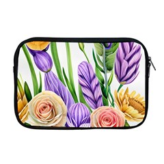 Classy Watercolor Flowers Apple Macbook Pro 17  Zipper Case by GardenOfOphir
