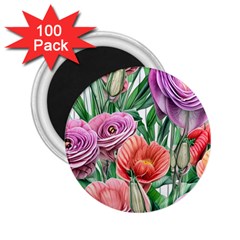 Captivating Watercolor Flowers 2 25  Magnets (100 Pack)  by GardenOfOphir