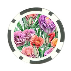 Captivating Watercolor Flowers Poker Chip Card Guard (10 Pack) by GardenOfOphir