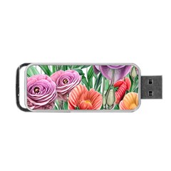 Captivating Watercolor Flowers Portable Usb Flash (two Sides) by GardenOfOphir