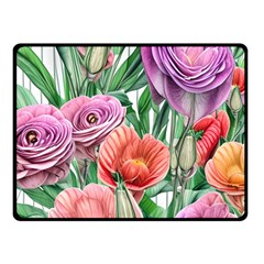 Captivating Watercolor Flowers Fleece Blanket (small) by GardenOfOphir