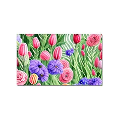 Exquisite Watercolor Flowers Sticker (rectangular) by GardenOfOphir