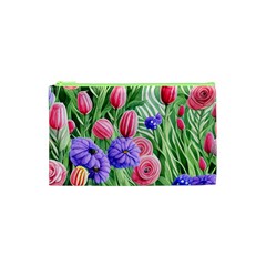 Exquisite Watercolor Flowers Cosmetic Bag (xs) by GardenOfOphir