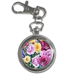 Cherished Watercolor Flowers Key Chain Watches by GardenOfOphir