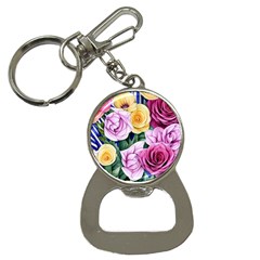 Cherished Watercolor Flowers Bottle Opener Key Chain by GardenOfOphir