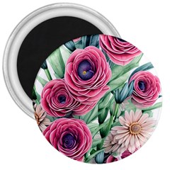 Majestic Watercolor Flowers 3  Magnets by GardenOfOphir