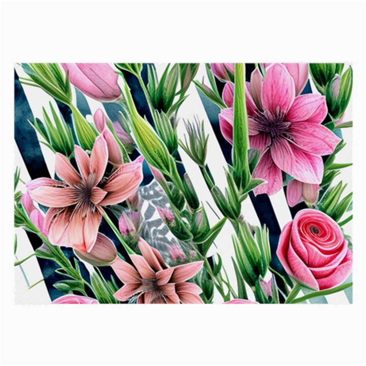 Sumptuous watercolor flowers Large Glasses Cloth