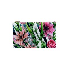 Sumptuous Watercolor Flowers Cosmetic Bag (small) by GardenOfOphir