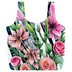 Sumptuous Watercolor Flowers Full Print Recycle Bag (xxl) by GardenOfOphir