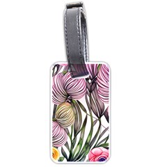 Charming And Cheerful Watercolor Flowers Luggage Tag (one Side) by GardenOfOphir