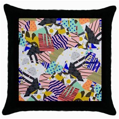 Digital Paper Scrapbooking Abstract Throw Pillow Case (Black)