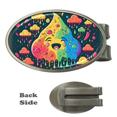 Rainbows Drip Dripping Paint Happy Money Clips (oval) 