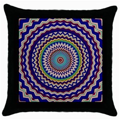 Kaleidoscope Geometric Circles Throw Pillow Case (black)