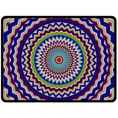 Kaleidoscope Geometric Circles One Side Fleece Blanket (large)