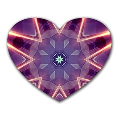 Abstract Glow Kaleidoscopic Light Heart Mousepad