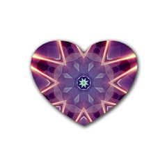 Abstract Glow Kaleidoscopic Light Rubber Heart Coaster (4 Pack)