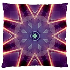 Abstract Glow Kaleidoscopic Light Large Premium Plush Fleece Cushion Case (two Sides)