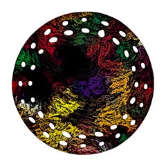 Abstract Painting Colorful Round Filigree Ornament (two Sides)