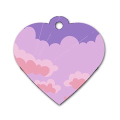 Sky Nature Sunset Clouds Space Fantasy Sunrise Dog Tag Heart (two Sides)