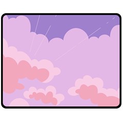 Sky Nature Sunset Clouds Space Fantasy Sunrise One Side Fleece Blanket (medium)