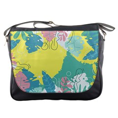 Plants Leaves Border Frame Wallpaper Background Messenger Bag by Ravend