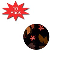 Flowers Leaves Background Floral Plants Foliage 1  Mini Buttons (10 Pack)  by Ravend