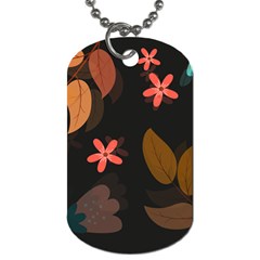 Flowers Leaves Background Floral Plants Foliage Dog Tag (one Side) by Ravend