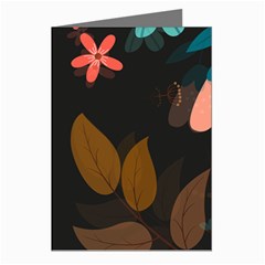 Flowers Leaves Background Floral Plants Foliage Greeting Cards (pkg Of 8)