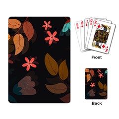 Flowers Leaves Background Floral Plants Foliage Playing Cards Single Design (rectangle) by Ravend